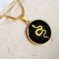 Sacred Geometry Snake in Circle Triangle Circle Necklace Stainless Steel or 18k Gold 18-22"-Express Your Love Gifts
