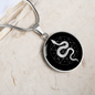 Sacred Geometry Snake in Circle Triangle Circle Necklace Stainless Steel or 18k Gold 18-22"-Express Your Love Gifts