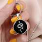 Sacred Geometry Snake in Circle Triangle Circle Necklace Stainless Steel or 18k Gold 18-22"-Express Your Love Gifts