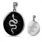Sacred Geometry Snake in Circle Triangle Circle Necklace Stainless Steel or 18k Gold 18-22"-Express Your Love Gifts