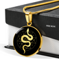 Sacred Geometry Snake in Circle Triangle Circle Necklace Stainless Steel or 18k Gold 18-22"-Express Your Love Gifts