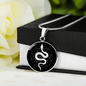 Sacred Geometry Snake in Circle Triangle Circle Necklace Stainless Steel or 18k Gold 18-22"-Express Your Love Gifts