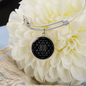 Sacred Geometry Sri Yantra Bracelet Stainless Steel or 18k Gold Circle Bangle-Express Your Love Gifts