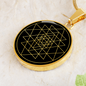 Sacred Geometry Sri Yantra Circle Necklace Stainless Steel or 18k Gold 18-22"-Express Your Love Gifts