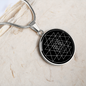 Sacred Geometry Sri Yantra Circle Necklace Stainless Steel or 18k Gold 18-22"-Express Your Love Gifts