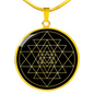 Sacred Geometry Sri Yantra Circle Necklace Stainless Steel or 18k Gold 18-22"-Express Your Love Gifts
