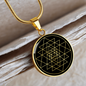 Sacred Geometry Sri Yantra Circle Necklace Stainless Steel or 18k Gold 18-22"-Express Your Love Gifts