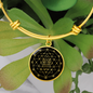 Sacred Geometry Sri Yantra Stylized Version Bracelet Stainless Steel or 18k Gold Circle Bangle-Express Your Love Gifts