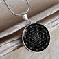 Sacred Geometry Sri Yantra Stylized Version Circle Necklace Stainless Steel or 18k Gold 18-22"-Express Your Love Gifts