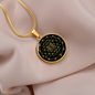 Sacred Geometry Sri Yantra Stylized Version Circle Necklace Stainless Steel or 18k Gold 18-22"-Express Your Love Gifts