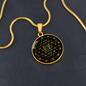 Sacred Geometry Sri Yantra Stylized Version Circle Necklace Stainless Steel or 18k Gold 18-22"-Express Your Love Gifts