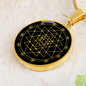 Sacred Geometry Sri Yantra Stylized Version Circle Necklace Stainless Steel or 18k Gold 18-22"-Express Your Love Gifts