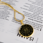 Sacred Geometry Sri Yantra Stylized Version Circle Necklace Stainless Steel or 18k Gold 18-22"-Express Your Love Gifts