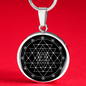 Sacred Geometry Sri Yantra Stylized Version Circle Necklace Stainless Steel or 18k Gold 18-22"-Express Your Love Gifts
