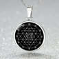 Sacred Geometry Sri Yantra Stylized Version Circle Necklace Stainless Steel or 18k Gold 18-22"-Express Your Love Gifts