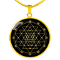 Sacred Geometry Sri Yantra Stylized Version Circle Necklace Stainless Steel or 18k Gold 18-22"-Express Your Love Gifts