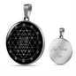 Sacred Geometry Sri Yantra Stylized Version Circle Necklace Stainless Steel or 18k Gold 18-22"-Express Your Love Gifts