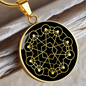 Sacred Geometry Star Connecting Circles Circle Necklace Stainless Steel or 18k Gold 18-22"-Express Your Love Gifts