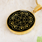 Sacred Geometry Star Connecting Circles Circle Necklace Stainless Steel or 18k Gold 18-22"-Express Your Love Gifts
