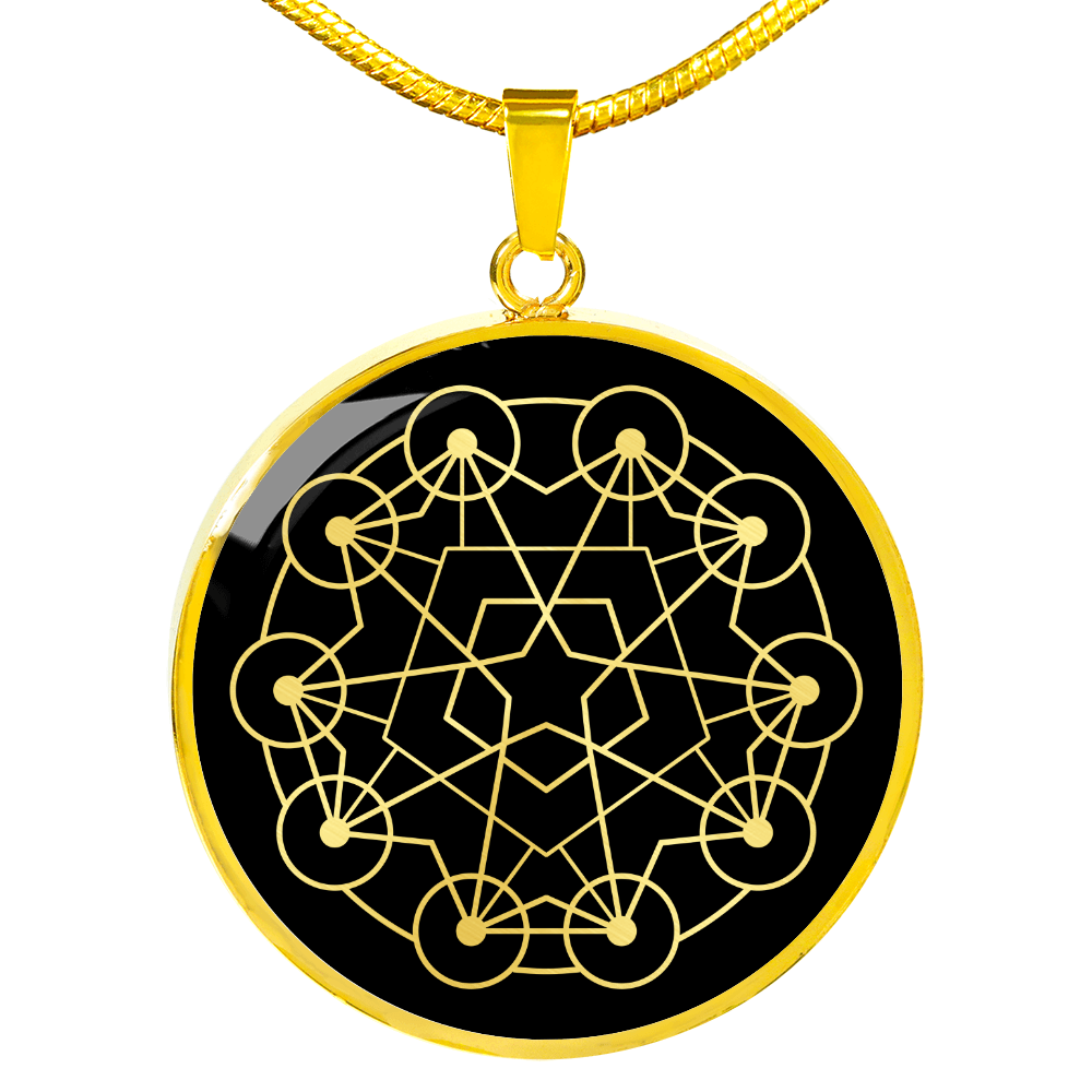 Sacred Geometry Star Connecting Circles Circle Necklace Stainless Steel or 18k Gold 18-22"-Express Your Love Gifts