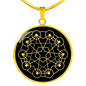 Sacred Geometry Star Connecting Circles Circle Necklace Stainless Steel or 18k Gold 18-22"-Express Your Love Gifts
