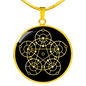 Sacred Geometry Star in Circle Circle Necklace Stainless Steel or 18k Gold 18-22"-Express Your Love Gifts