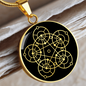 Sacred Geometry Star in Circle Circle Necklace Stainless Steel or 18k Gold 18-22"-Express Your Love Gifts