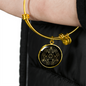 Sacred Geometry Star in Circular Traiangle Bracelet Stainless Steel or 18k Gold Circle Bangle-Express Your Love Gifts