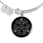 Sacred Geometry Star in Circular Traiangle Bracelet Stainless Steel or 18k Gold Circle Bangle-Express Your Love Gifts