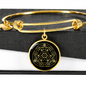 Sacred Geometry Star in Circular Traiangle Bracelet Stainless Steel or 18k Gold Circle Bangle-Express Your Love Gifts