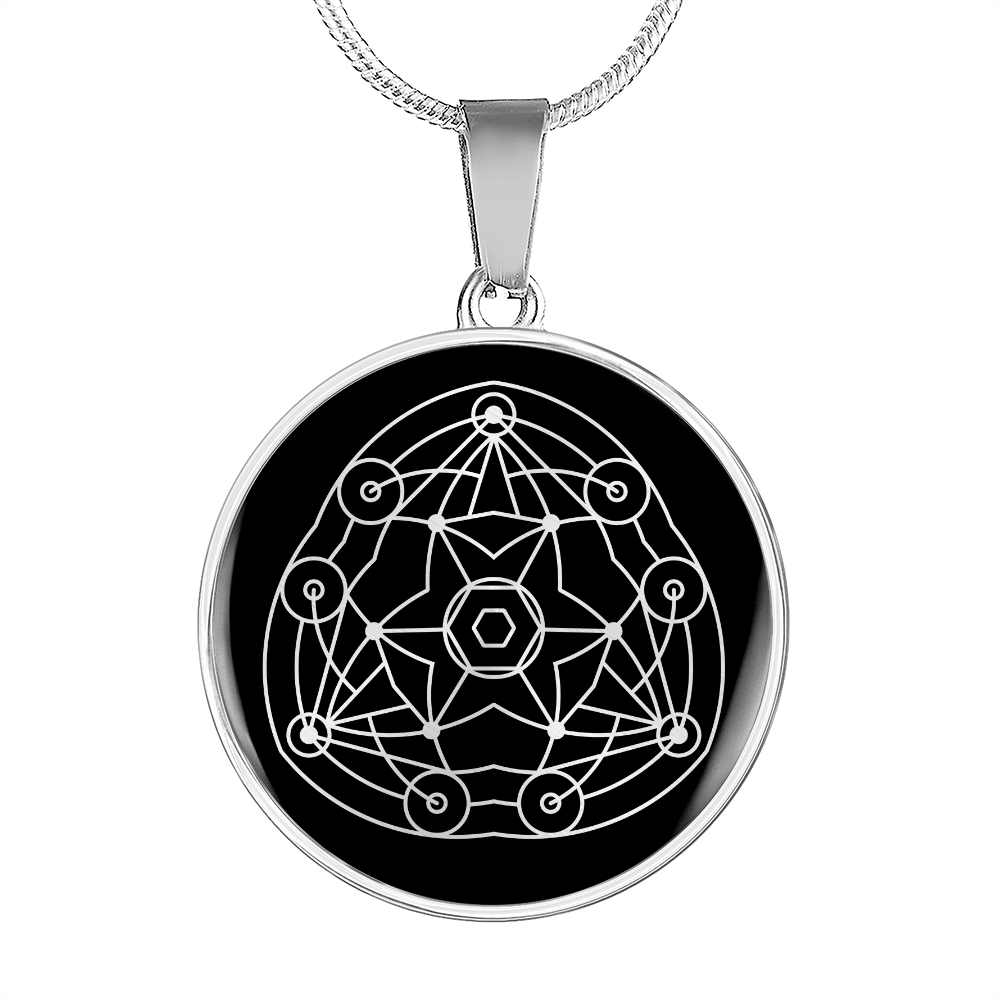 Sacred Geometry Star in Circular Triangle Circle Necklace Stainless Steel or 18k Gold 18-22"-Express Your Love Gifts