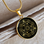 Sacred Geometry Star in Circular Triangle Circle Necklace Stainless Steel or 18k Gold 18-22"-Express Your Love Gifts