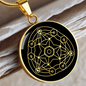 Sacred Geometry Star in Circular Triangle Circle Necklace Stainless Steel or 18k Gold 18-22"-Express Your Love Gifts