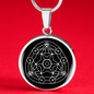 Sacred Geometry Star in Circular Triangle Circle Necklace Stainless Steel or 18k Gold 18-22"-Express Your Love Gifts