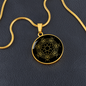 Sacred Geometry Star Lines in Cirle Circle Necklace Stainless Steel or 18k Gold 18-22"-Express Your Love Gifts