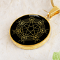 Sacred Geometry Star Lines in Cirle Circle Necklace Stainless Steel or 18k Gold 18-22"-Express Your Love Gifts