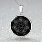 Sacred Geometry Star Lines in Cirle Circle Necklace Stainless Steel or 18k Gold 18-22"-Express Your Love Gifts