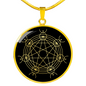 Sacred Geometry Star Lines in Cirle Circle Necklace Stainless Steel or 18k Gold 18-22"-Express Your Love Gifts