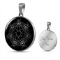 Sacred Geometry Star Lines in Cirle Circle Necklace Stainless Steel or 18k Gold 18-22"-Express Your Love Gifts