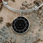 Sacred Geometry Star of David in Circle Black Bracelet Stainless Steel or 18k Gold Circle Bangle-Express Your Love Gifts