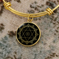 Sacred Geometry Star of David in Circle Black Bracelet Stainless Steel or 18k Gold Circle Bangle-Express Your Love Gifts