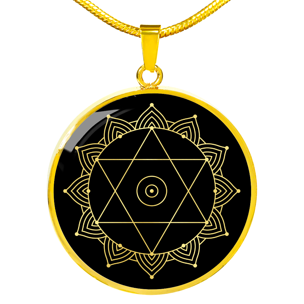 Sacred Geometry Star of David in Circle Circle Necklace Stainless Steel or 18k Gold 18-22"-Express Your Love Gifts
