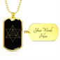 Sacred Geometry Star Tetrahedron Necklace Stainless Steel or 18k Gold Dog Tag-Express Your Love Gifts