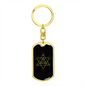 Sacred Geometry Star Tetrahedron Stylized Version Keychain Stainless Steel or 18k Gold Dog Tag Keyring-Express Your Love Gifts