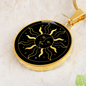 Sacred Geometry Sun Face Circle Necklace Stainless Steel or 18k Gold 18-22"-Express Your Love Gifts