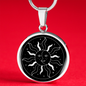 Sacred Geometry Sun Face Circle Necklace Stainless Steel or 18k Gold 18-22"-Express Your Love Gifts