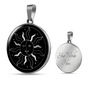 Sacred Geometry Sun Face Circle Necklace Stainless Steel or 18k Gold 18-22"-Express Your Love Gifts