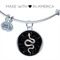 Sacred Geometry Sun Snake Bracelet Stainless Steel or 18k Gold Circle Bangle-Express Your Love Gifts