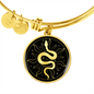 Sacred Geometry Sun Snake Bracelet Stainless Steel or 18k Gold Circle Bangle-Express Your Love Gifts