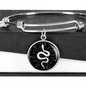 Sacred Geometry Sun Snake Bracelet Stainless Steel or 18k Gold Circle Bangle-Express Your Love Gifts